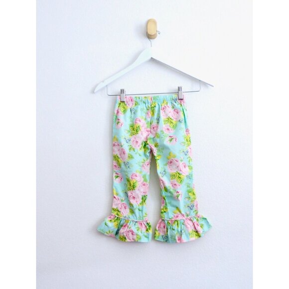 NEW! Matilda Jane Floral Ruffle Pants Pink Green SZ 2 Toddler - Picture 3 of 6